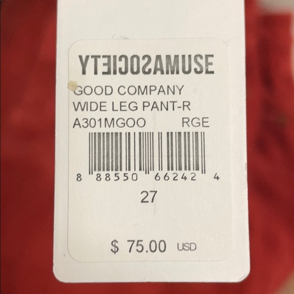 Amuse Society rust cropped wide wale corduroy pant - Picture 3 of 5